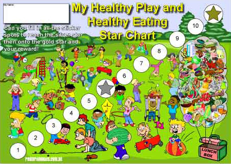 healthy eating and playing reward chart